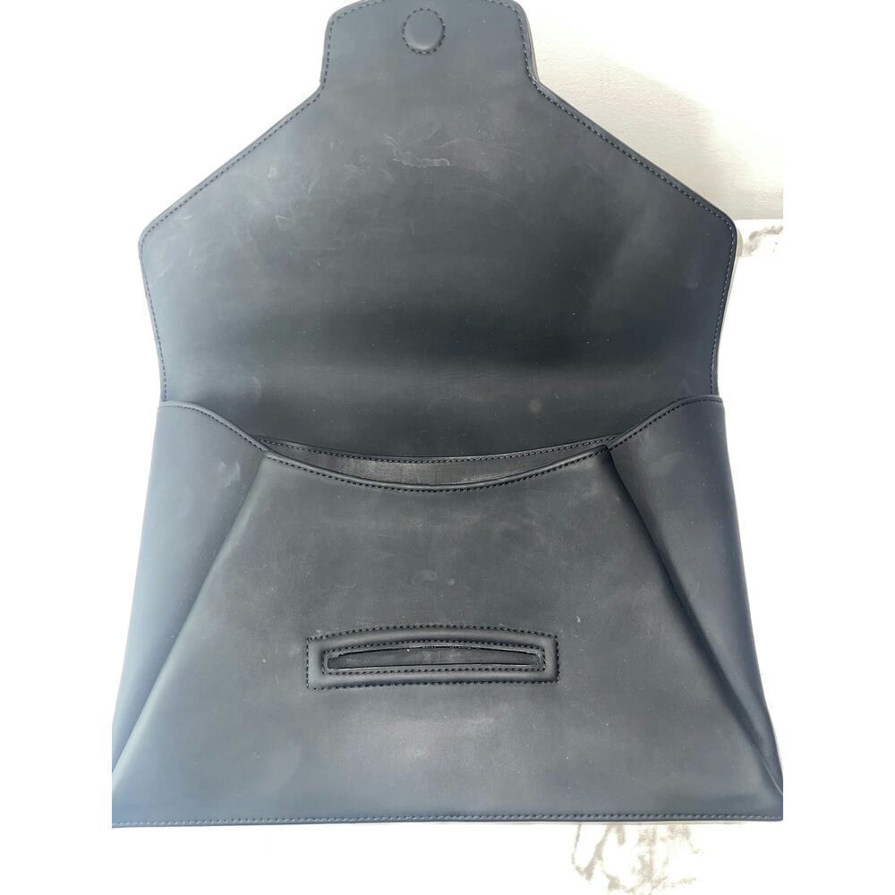 Givenchy Black Leather Envelope Clutch with Gold Logo - Picture 5 of 6